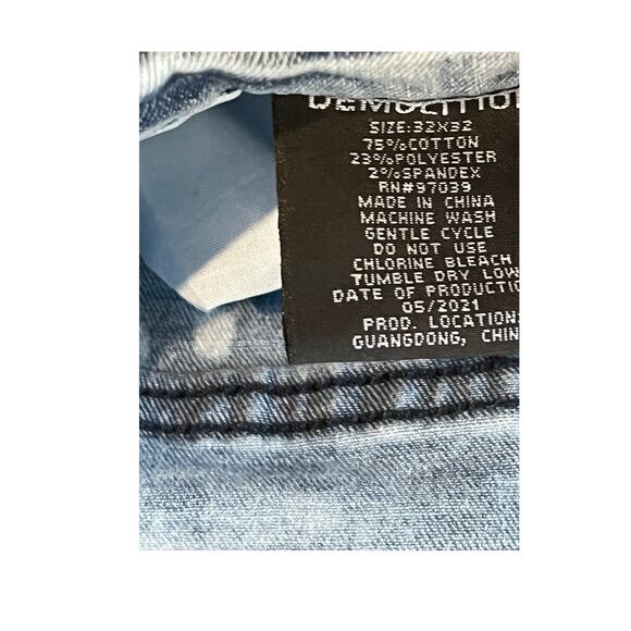 Demolition Statement Distressed Slim Ribbed Jeans Mens 32x28 - Picture 5 of 5